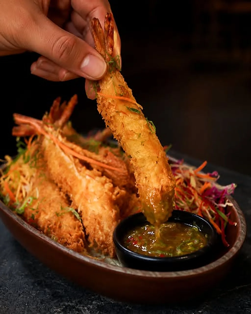 Tempura prawns